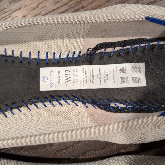 Rothy's Women's Gray/Griege/Cream Point Flats Size 12 - Picture 4 of 4